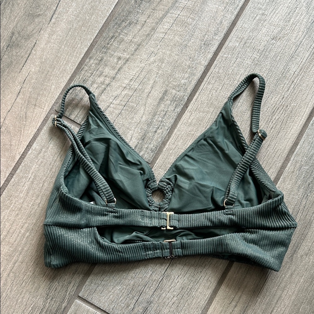 Green Ribbed Bikini Top - Picture 3 of 5